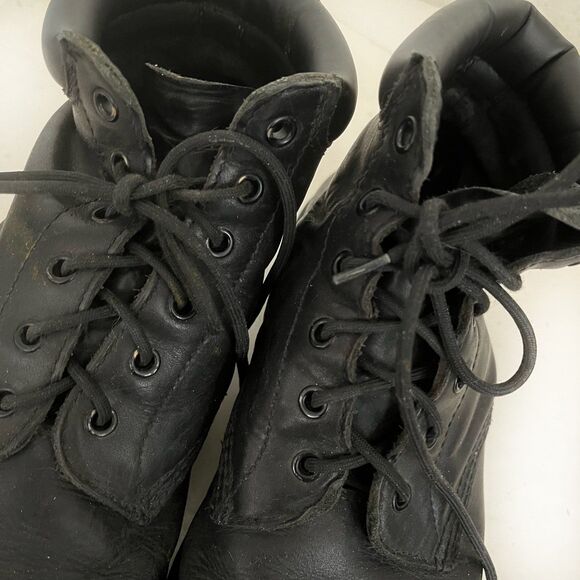 DR MARTENS Black Leather Boots Shoes Six Eye Lace Up Mens 11 Womens 12 main image 4
